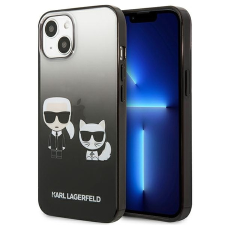 Karl Lagerfeld KLHCP13STGKCK iPhone 13 mini 5,4&quot; Hardcase schwarz / schwarz Gradient Ikonik Karl &amp; Choupette