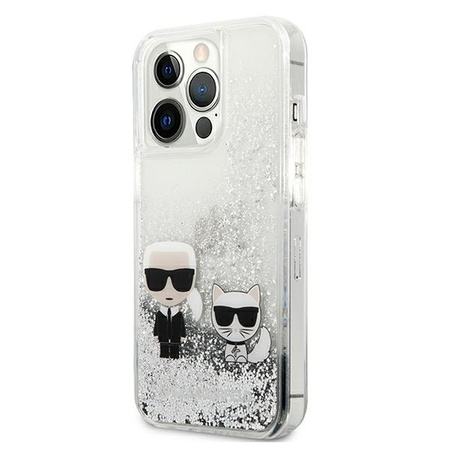 Karl Lagerfeld KLHCP13XGKCS 13 Pro Max 6,7" srebrny/silver hardcase Liquid Glitter Karl&Choupette