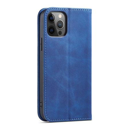 Magnet Fancy Case etui do iPhone 12 Pro pokrowiec portfel na karty kartę podstawka niebieski