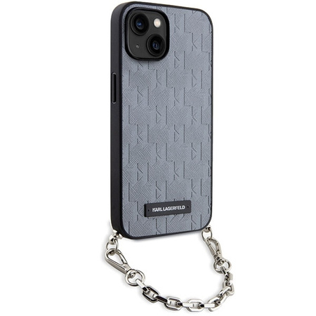 Karl Lagerfeld KLHCP14SSACKLHPG iPhone 14 6.1" silver/silver hardcase Saffiano Monogram Chain