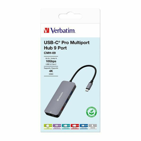 Verbatim Adapter Hub USB-C - HDMI/ 3xUSB-A/SD/microSD/2xUSB-C/Eternet aluminium/aluminum 32152