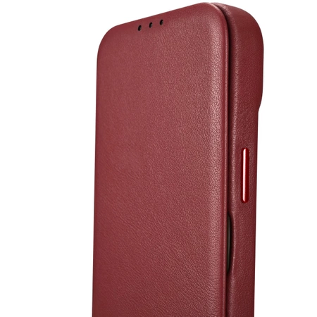 iCarer CE Premium Leather Folio Case iPhone 14 Pro Max Magnetic Flip Cover MagSafe Red (WMI14220716-RD)