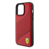 Original Case APPLE IPHONE 15 PRO MAX Ferrari Hardcase Perforated Waves Metal Logo (FEHCP15XPWAR) red