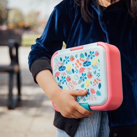 Quokka Twist Kids - Pojemnik na żywność z podwójnymi ściankami / lunchbox (Flowers)