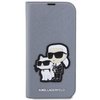 Karl Lagerfeld KLBKP14LSANKCPG iPhone 14 Pro 6,1" Bücherregal Silber/Silber Saffiano Karl & Choupette