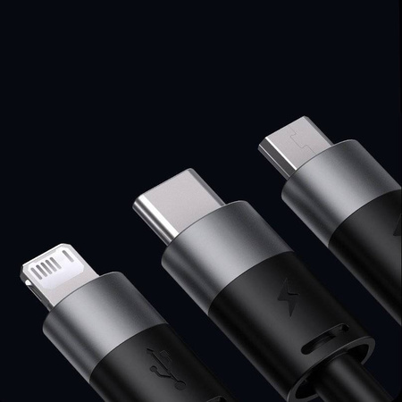 Baseus StarSpeed kabel 3w1 USB-A - Micro-USB / Lightning / USB-C 3.5A 1.2m biały