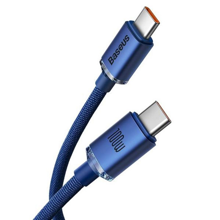 Baseus Crystal Shine Series Fast Charging Data Cable Type-C to Type-C 100W 1.2m Blue