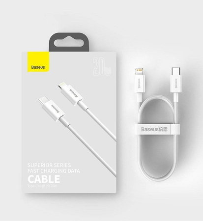 Baseus Superior kabel USB Typ C - Lightning do szybkiego ładowania Power Delivery 20 W 1 m niebieski (CATLYS-C03)