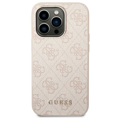 Guess GUHCP14LG4GFPI iPhone 14 Pro 6.1 &quot;rosa / rosa Hartschale 4G Metal Gold Logo