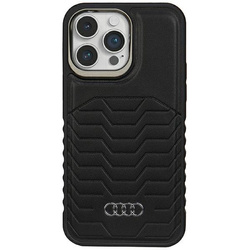 Audi Synthetic Leather MagSafe iPhone 15 Pro Max 6.7" czarny/black hardcase AU-TPUPCMIP15PM-GT/D3-BK