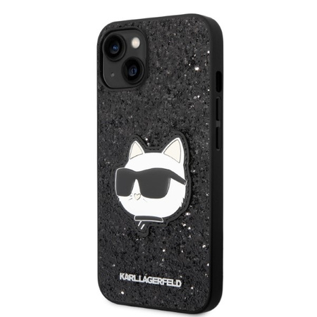 Karl Lagerfeld NFT Glitter Choupette Patch - Etui iPhone 14 Plus (czarny)