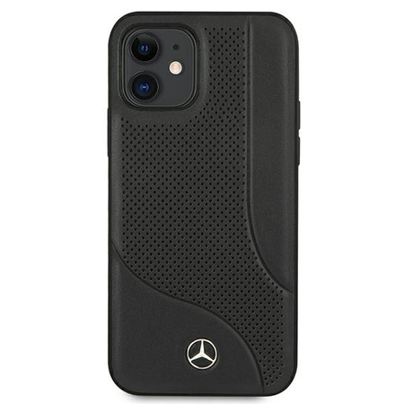 Mercedes MEHCP12SCDOBK iPhone 12 mini 5,4" czarny/black hardcase Leather Perforated Area