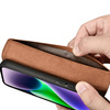 iCarer Wallet Case 2in1 etui iPhone 14 Plus skórzany pokrowiec z klapką Anti-RFID brązowy (WMI14220727-BN)