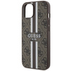 Guess GUHMP14SP4RPSW iPhone 14 6,1&quot; braun/braunes Hardcase 4G bedruckte Streifen MagSafe