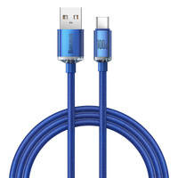 Baseus Crystal Shine Series Fast Charging Data Cable USB to Type-C 100W 1.2m Blue