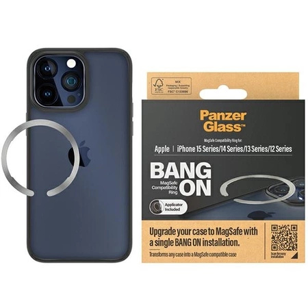 MagSafe PanzerGlass Bang ON Ring für iPhone 12 / 13 / 14 / 15 – Silber