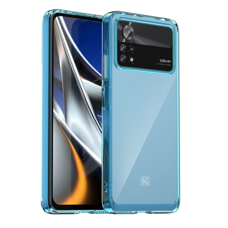 Outer Space Case for Xiaomi Poco X4 Pro 5G cover with a flexible frame blue