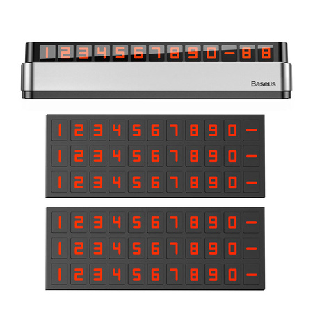 Baseus Moonlight Box Series silbernes Parknummernschild mit Telefonnummer