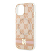 DKNY DKHMP15SHCPTSP iPhone 15 / 14 / 13 6.1" różowy/pink hardcase IML Checkered Mono Pattern & Printed Stripes MagSafe