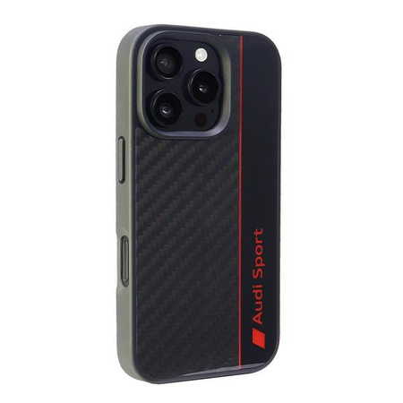 Audi nakładka Carbon Fiber Stripe do iPhone 16 Pro 6.3" czarna