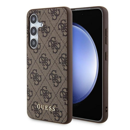 Oryginalne Etui GUESS hardcase 4G Metal Gold Logo GUOHCSA35G4GFBR do Samsung Galaxy A35 brązowy