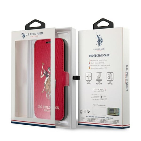 US Polo USFLBKP12MPUGFLRE iPhone 12/12 Pro 6,1" czerwony/red book Polo Embroidery Collection