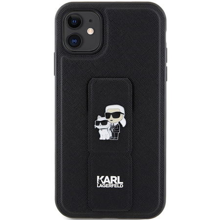 Karl Lagerfeld nakładka do iPhone 11 KLHCN61GSAKCPK HC GRIPSTAND SAFFIANO KC PINS czarna