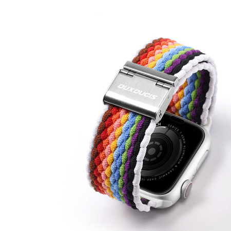 Dux Ducis Strap (Mixture II Version) strap for Apple Watch SE, 8, 7, 6, 5, 4, 3, 2, 1 (41, 40, 38 mm) braided band bracelet pale stripes