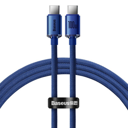 Baseus Crystal Shine Series Fast Charging Data Cable Type-C to Type-C 100W 1.2m Blue