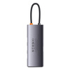 Baseus Metal Gleam Series stacja dokująca HUB 6 w 1 USB Typ C - 1 x HDMI / 3 x USB 3.2 Gen. 1 / 1 x Power Delivery / 1 x VGA szary (WKWG030013)