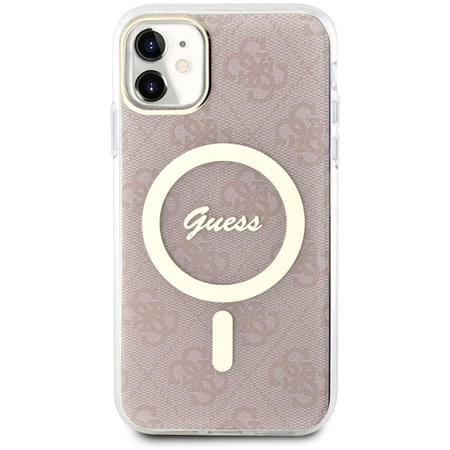 Guess GUHMN61H4STP iPhone 11 6.1" pink/pink hardcase 4G MagSafe