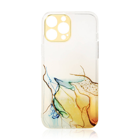 Marble Case etui do iPhone 13 Pro Max żelowy pokrowiec marmur pomarańczowy