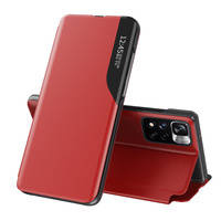 Eco Leather View Case Elegant flip cover case with stand function Xiaomi Poco X4 NFC 5G red