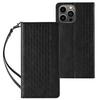 Magnet Strap Case for iPhone 12 Pro Max Pouch Wallet + Mini Lanyard Pendant Black