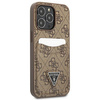 Case IPHONE 13 PRO Guess Hardcase 4G Triangle Logo Cardslot (GUHCP13LP4TPW) brown