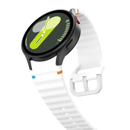 Pasek Tech-Protect Silicone Sport na Samsung Galaxy Watch 4 / 5 / 5 Pro / 6 / 7 / FE - biały