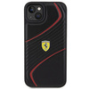 Ferrari Twist Metal Logo-Hülle für iPhone 15 Plus – Schwarz