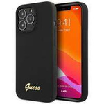 Guess GUHCP13XLSLMGBK iPhone 13 Pro Max 6,7" schwarz/schwarzes Hardcase Silikon Script Gold Logo