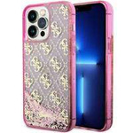 Guess GUHCP14XLC4PSGP iPhone 14 Pro Max 6.7" różowy/pink hardcase Liquid Glitter 4G Transculent