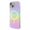 Oryginalne Etui APPLE IPHONE 15 Guess Hardcase IML Iridescent MagSafe (GUHMP15SHITSP) różowe