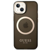 Guess Gold Outline Translucent MagSafe - Etui iPhone 14 Plus (czarny)