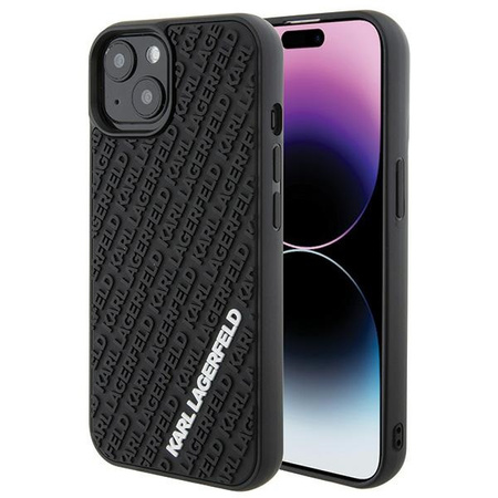 Karl Lagerfeld nakładka do iPhone 15 6,1" KLHCP15S3DMKRLK czarna HC 3D Multi Logo