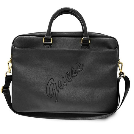 Guess Torba GUCB15PUSASBK 15" czarny/black Saffiano Script