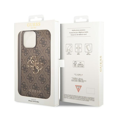 Guess GUHCP15L4GMGBR iPhone 15 Pro 6.1&quot; brown/brown hardcase 4G Big Metal Logo