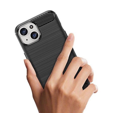 Carbon pattern flexible case for iPhone 15 Carbon Case - black