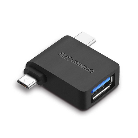 Ugreen adapter przejściówka OTG USB USB 3.2 Gen 1 (5Gbps) - USB Typ C / micro USB czarny (30453)