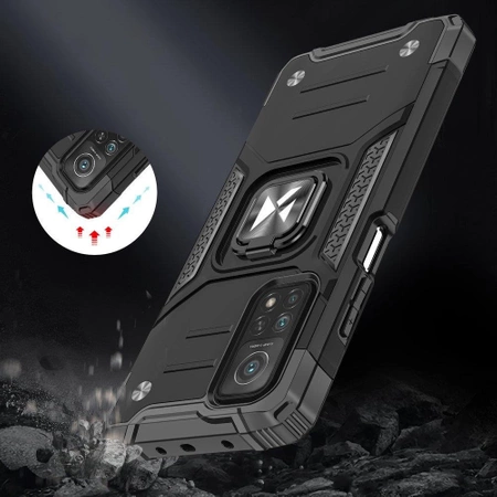 Wozinsky Ring Armor Tough Hybrid Case Cover + Magnetic Mount Mi Poco M4 Pro 5G / Redmi Note 11 5G (China) / Redmi Note 11T 5G / Redmi Note 11S 5G black