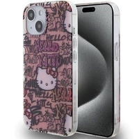 Hello Kitty IML Tags Graffiti case for iPhone 15 - pink