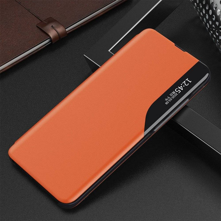 Eco Leather View Case elegancki futerał etui z klapką i funkcją podstawki Xiaomi Redmi K40 Pro+ / K40 Pro / K40 / Poco F3 pomarańczowy