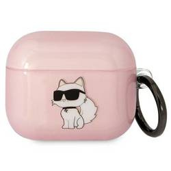 Original Case APPLE AIRPODS 3 Karl Lagerfeld Ikonik Choupette (KLA3HNCHTCP) pink